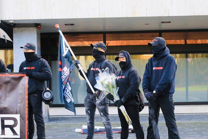 Demonstratie bij Mediapark in Hilversum