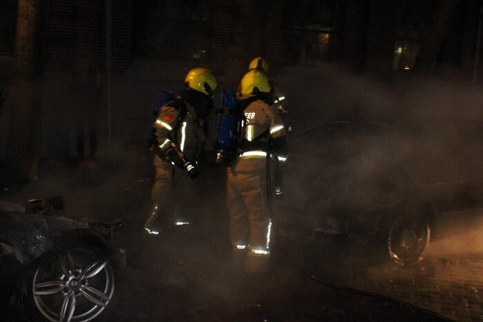 Auto verwoest door brand