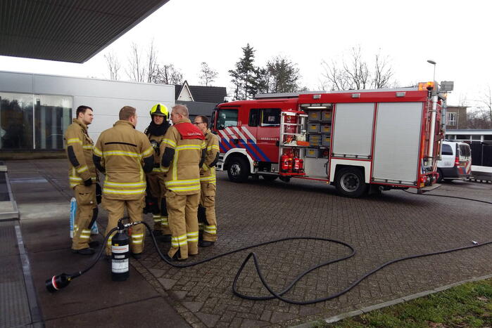 Brandstoflekkage bij tankstation