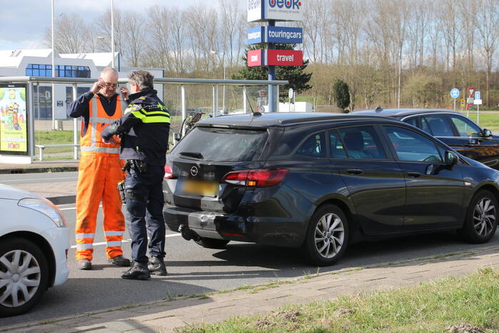 Schade na kop-staart aanrijding