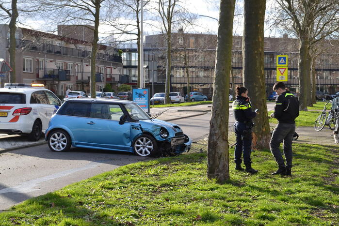 Automobilist eindigt tegen boom