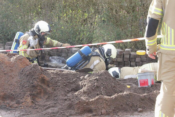 Gasleiding geraakt bij werkzaamheden