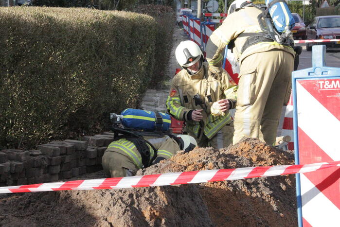 Gasleiding geraakt bij werkzaamheden