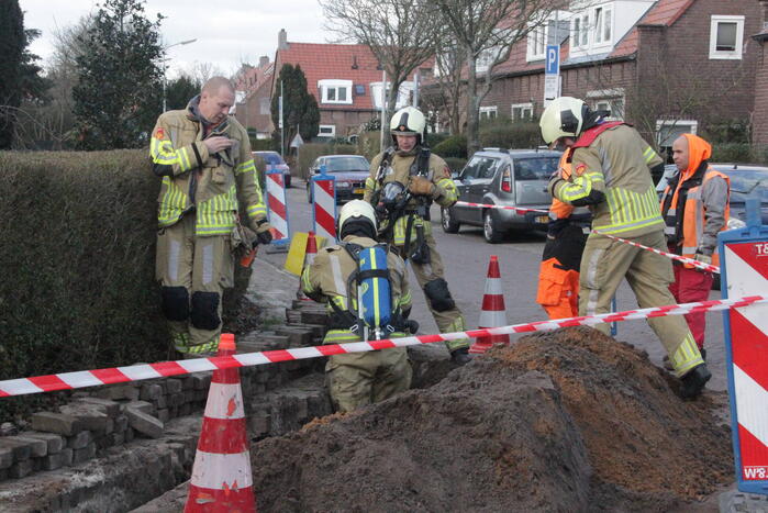 Gasleiding geraakt bij werkzaamheden