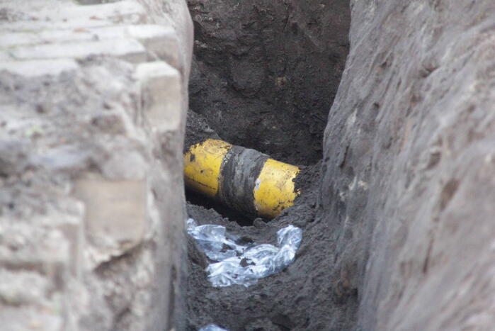 Gasleiding geraakt bij werkzaamheden