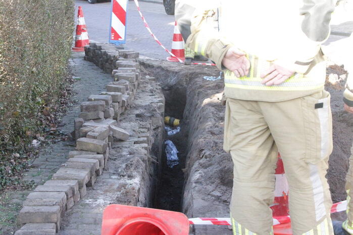 Gasleiding geraakt bij werkzaamheden