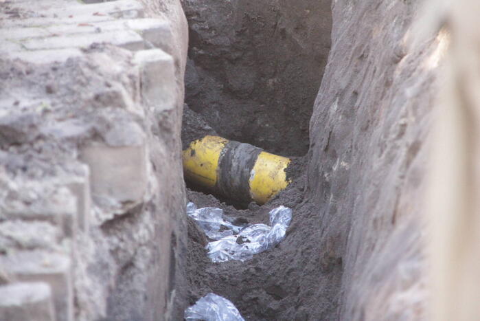 Gasleiding geraakt bij werkzaamheden