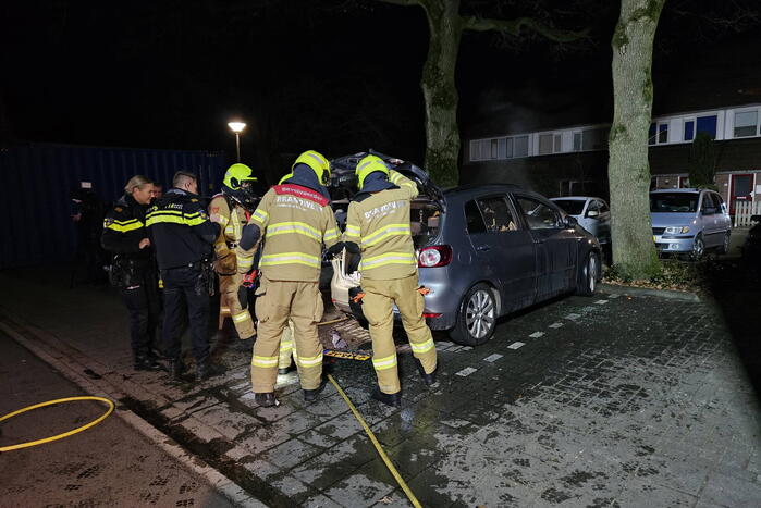 Auto verwoest door brand