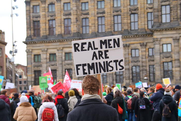 Grote drukte bij feminist march