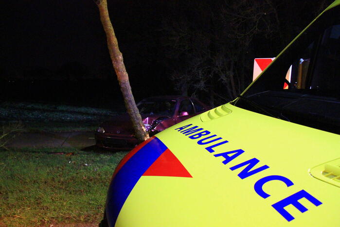 Automobilist botst tegen boom