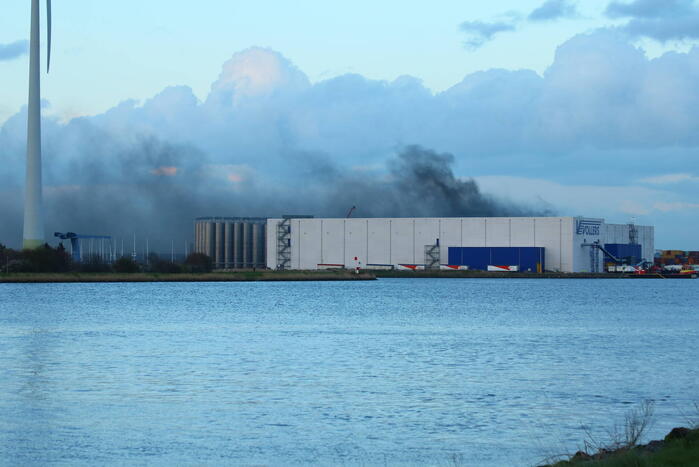 Zeer grote brand in cacao opslag