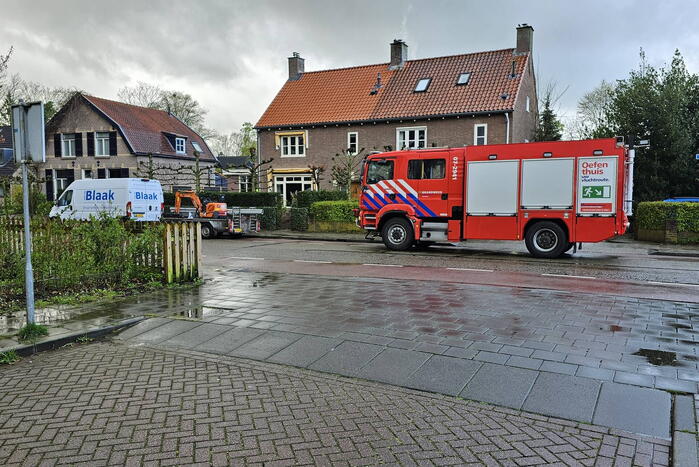 Gasleiding geraakt tijdens werkzaamheden aan het riool