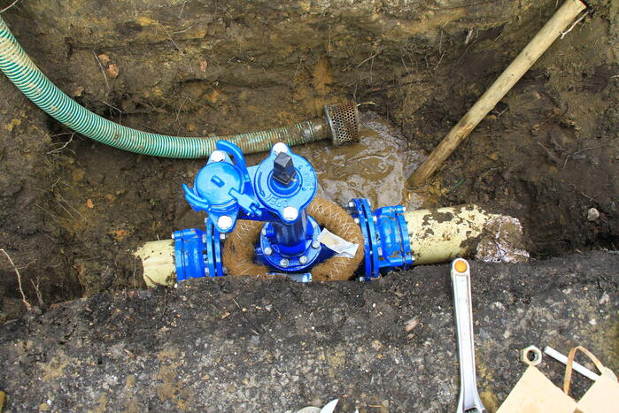 Waterlekkage door defecte waterleiding