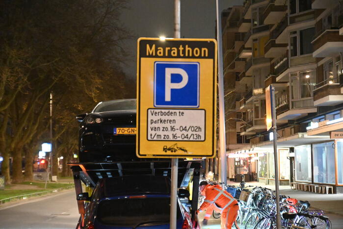 130 fout geparkeerde auto's op route Marathon weggesleept