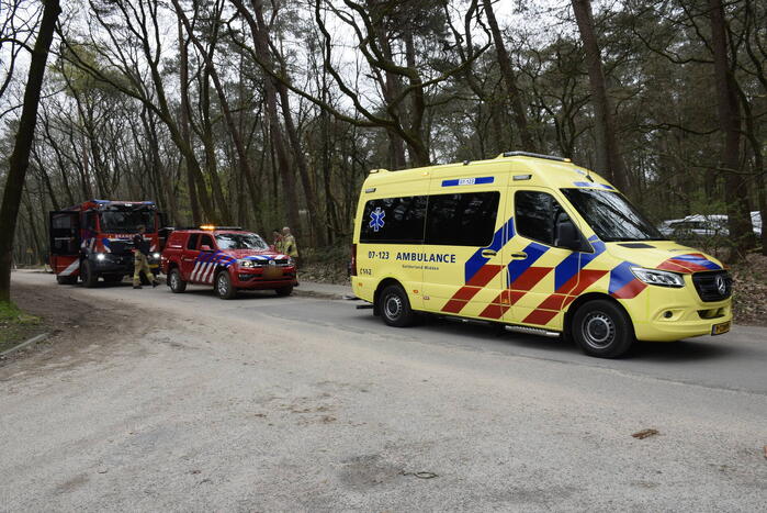 Brandweer ingezet voor gewonde mountainbiker in bosgebied