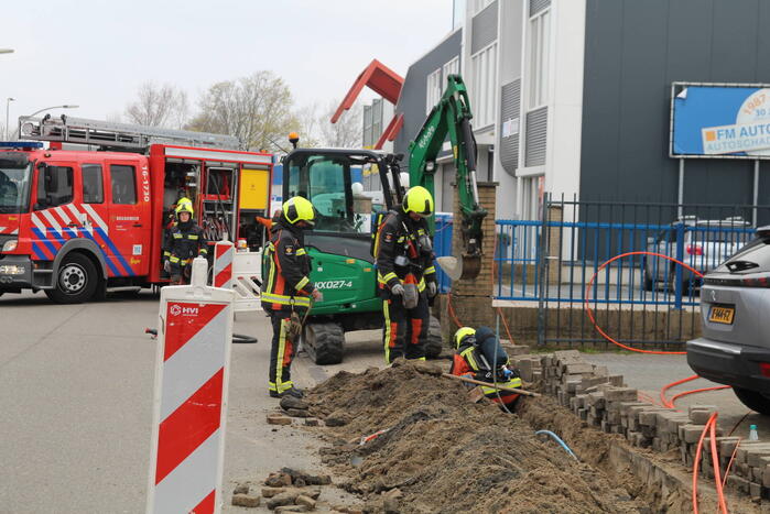 Gasleiding geraakt tijdens graafwerkzaamheden