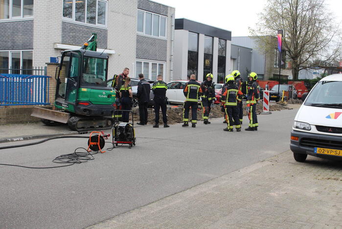 Gasleiding geraakt tijdens graafwerkzaamheden
