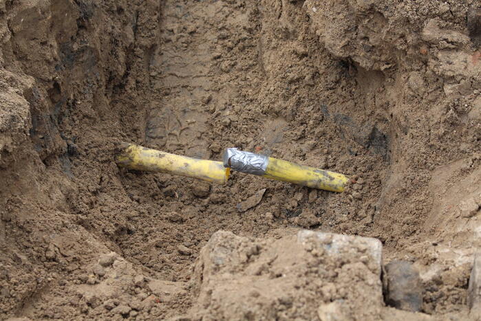 Gasleiding geraakt tijdens graafwerkzaamheden