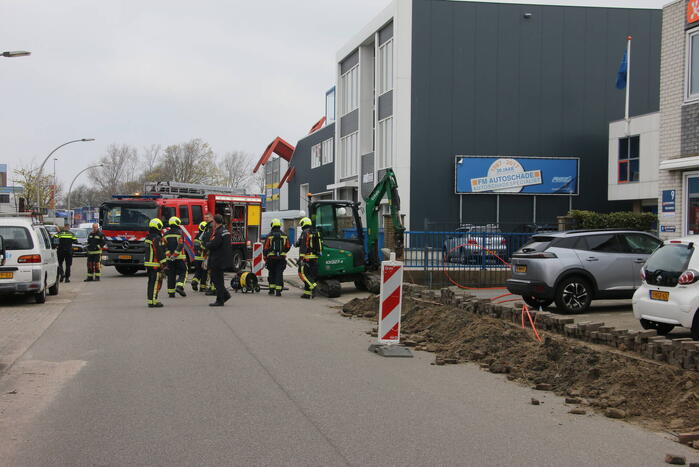 Gasleiding geraakt tijdens graafwerkzaamheden