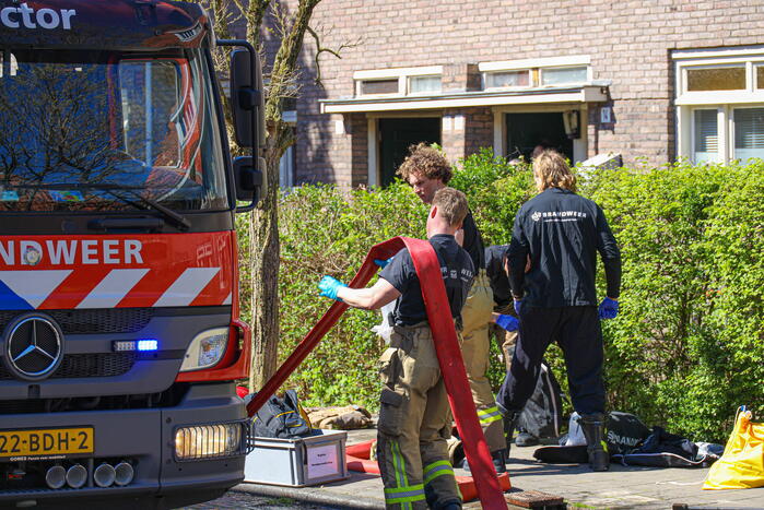 Brand en gaslek in meterkast van woning