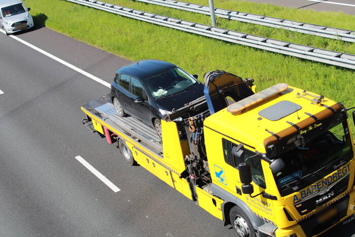 File na aanrijding op snelweg