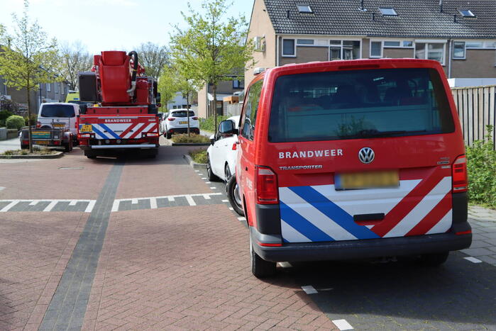 Twee personen op dak van woning