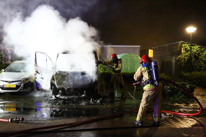 Bestelbus verwoest door brand