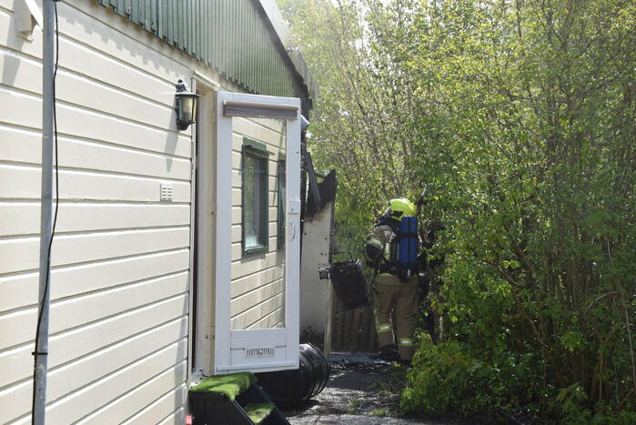 Stacaravan in brand op camping