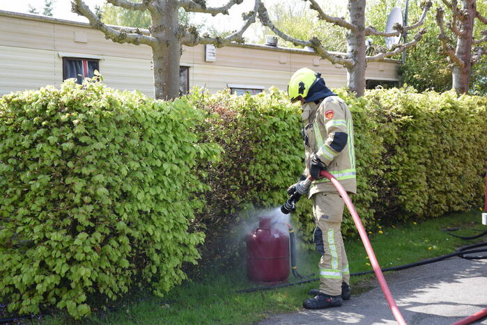 Stacaravan in brand op camping