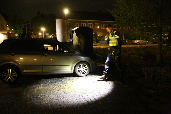 Auto en container in brand gestoken