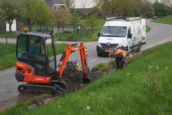 Gedeelte van weg afgezet vanwege waterlekkage