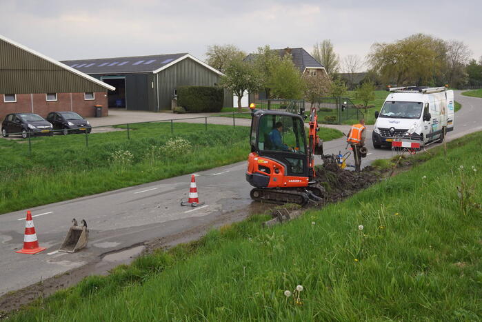 Gedeelte van weg afgezet vanwege waterlekkage