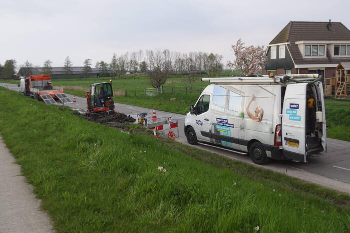 Gedeelte van weg afgezet vanwege waterlekkage