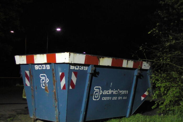 Brand in bouwcontainer