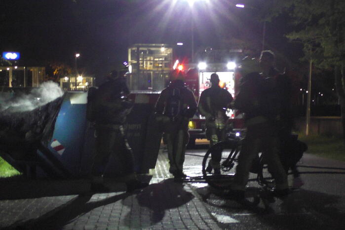 Brand in bouwcontainer