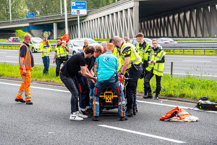 Motorrijder zwaargewond bij ongeval op snelweg
