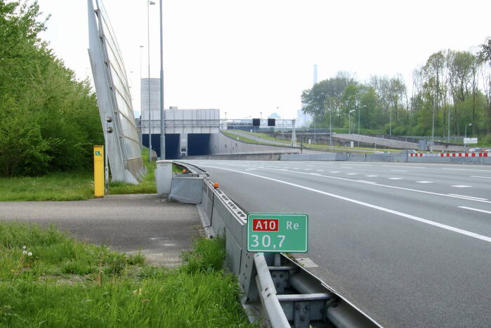 Coentunnel richting Zaanstad dicht