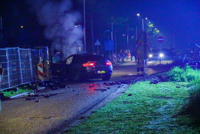 Voertuig te water na aanrijding