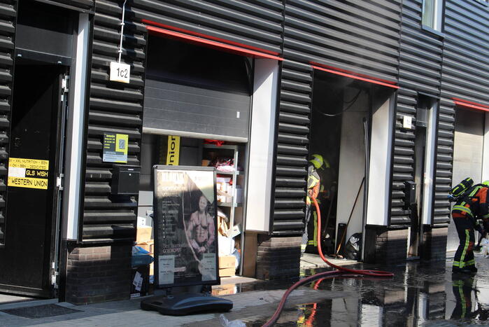 Grote brand in opslagloods