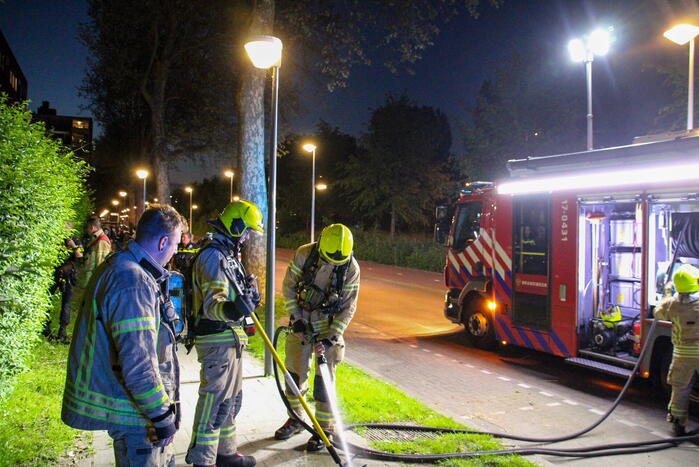 Kleine brand in achtertuin