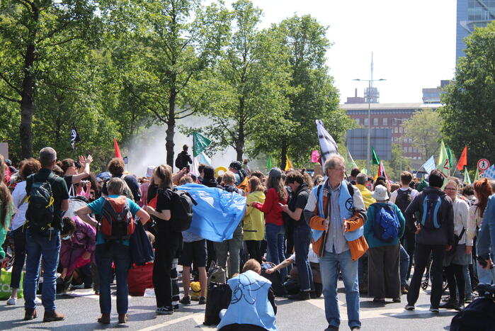 Politie masaal aanwezig bij demonstratie