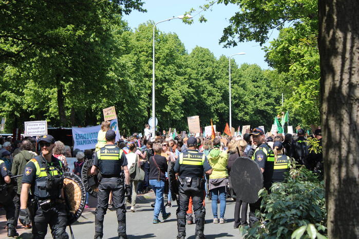Politie masaal aanwezig bij demonstratie