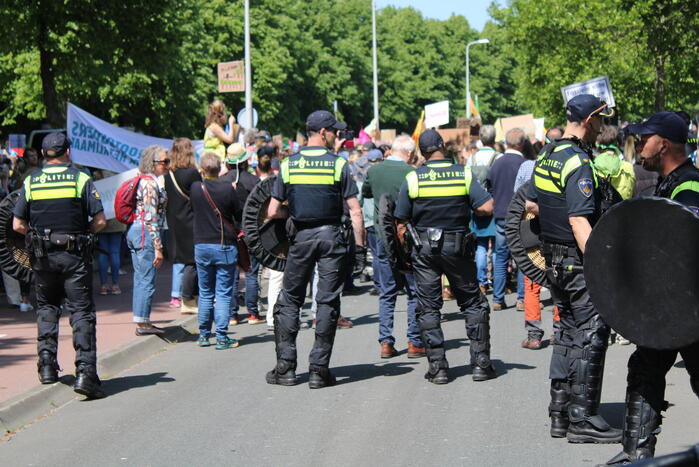 Politie masaal aanwezig bij demonstratie