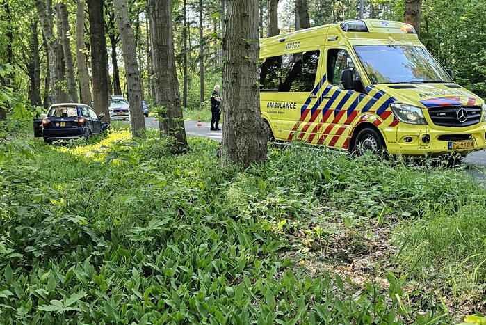 Brommobiel klapt op boom