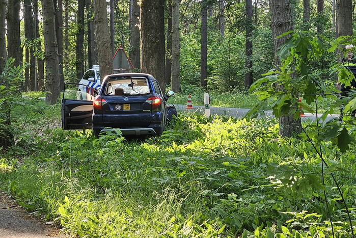 Brommobiel klapt op boom