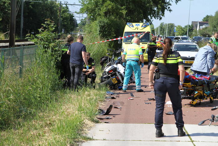Motoragent betrokken geraakt bij een ongeluk