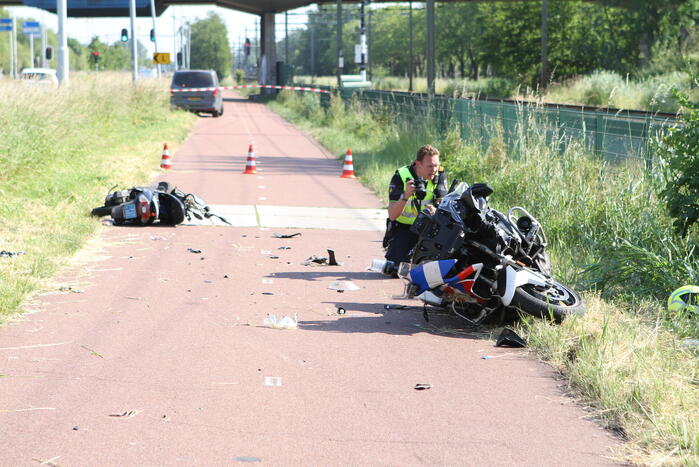 Motoragent betrokken geraakt bij een ongeluk