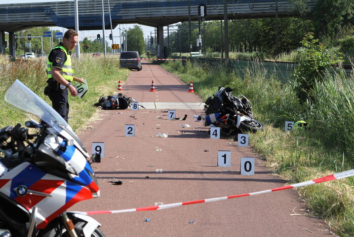 Motoragent betrokken geraakt bij een ongeluk