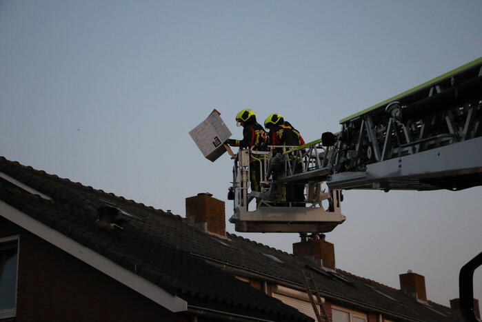 Brandweer ingezet voor gans op dak van schuur
