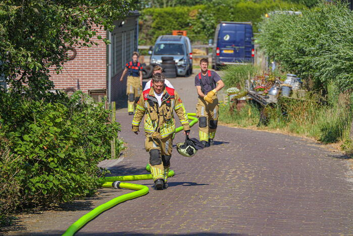 Brand uitgebroken in hooibalen